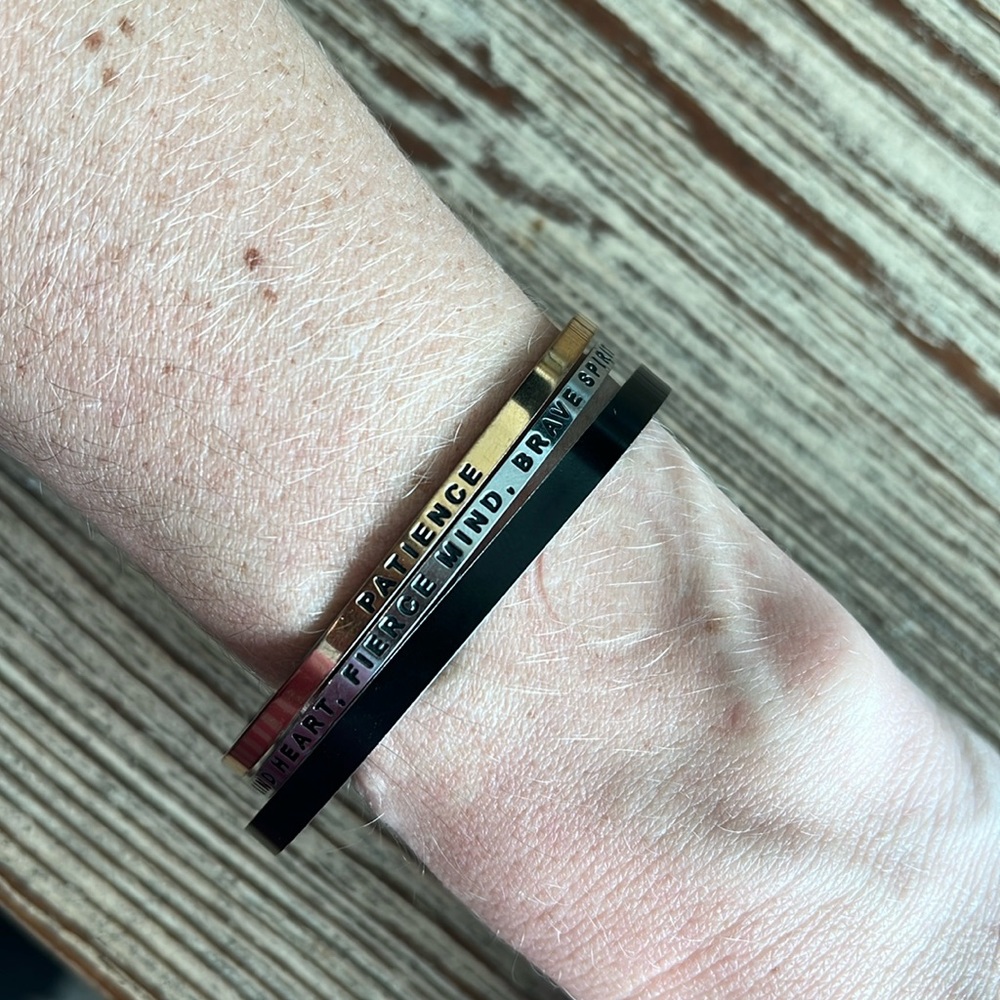 Mantraband bundle of 3 bracelets: unwritten, patience & kind heart fierce mind,